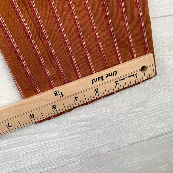 Anthropologie Essential Slim Trouser Pants Rust with Stripes Cropped Size 6 - Picture 9 of 13